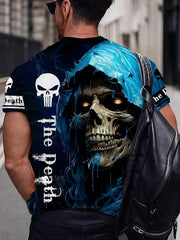 Men's Skull Pattern Shirt Casual Short Sleeve Tee Top