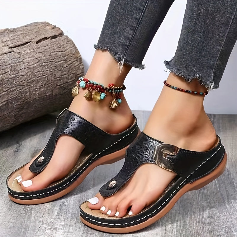 Women's Wedge Flip Flops Soft Sole Non Slip Slides