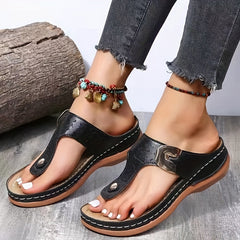 Women's Wedge Flip Flops Soft Sole Non Slip Slides