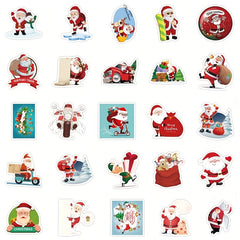50 Christmas Stickers for Motorcycle Helmet & Water Cup, Waterproof & Durable