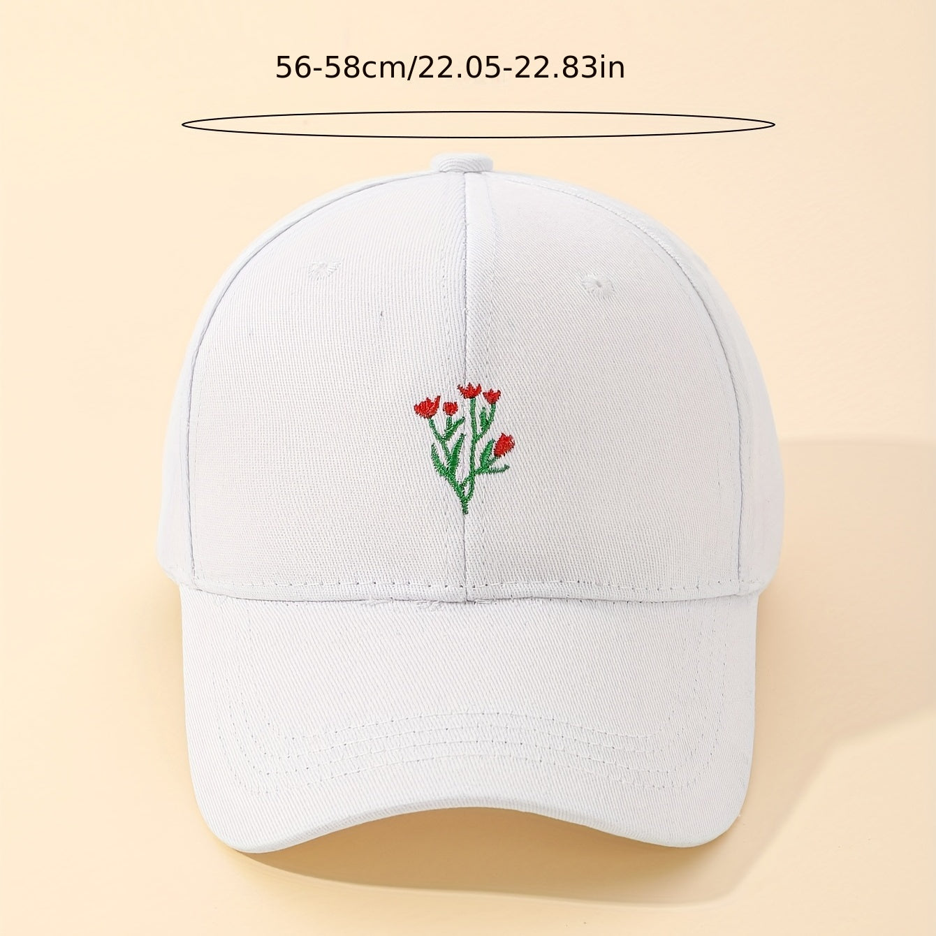 Flower Embroidery Baseball Cap Sun Hat for Women