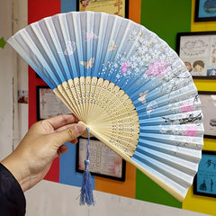 Men's Bamboo Folding Fan - Stylish Handheld Accessory