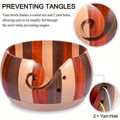 DIY Wooden Yarn Bowl For Crochet Large Pretty Shape Yarn Wool Art Craft Storage