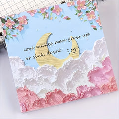 4pcs Painting Style Sticky Notes Set For Girls