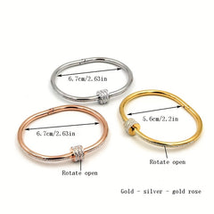 Titanium Steel Hand Jewelry Sparkling Rhinestone Energy Healing Bracelet