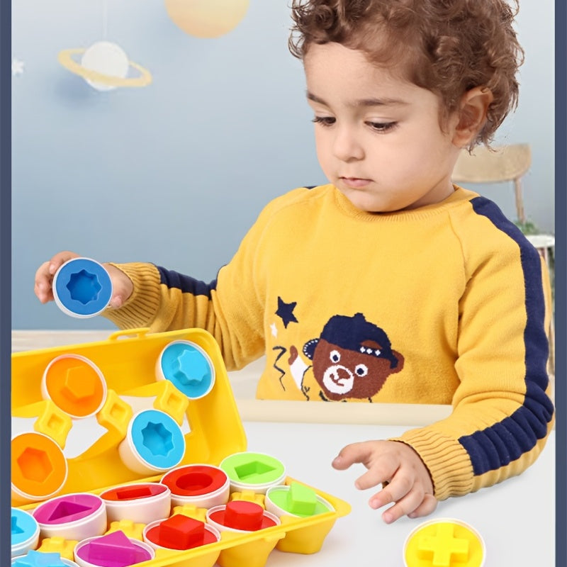12 Sets of Eggs Shape Matching Puzzle for Early Learning