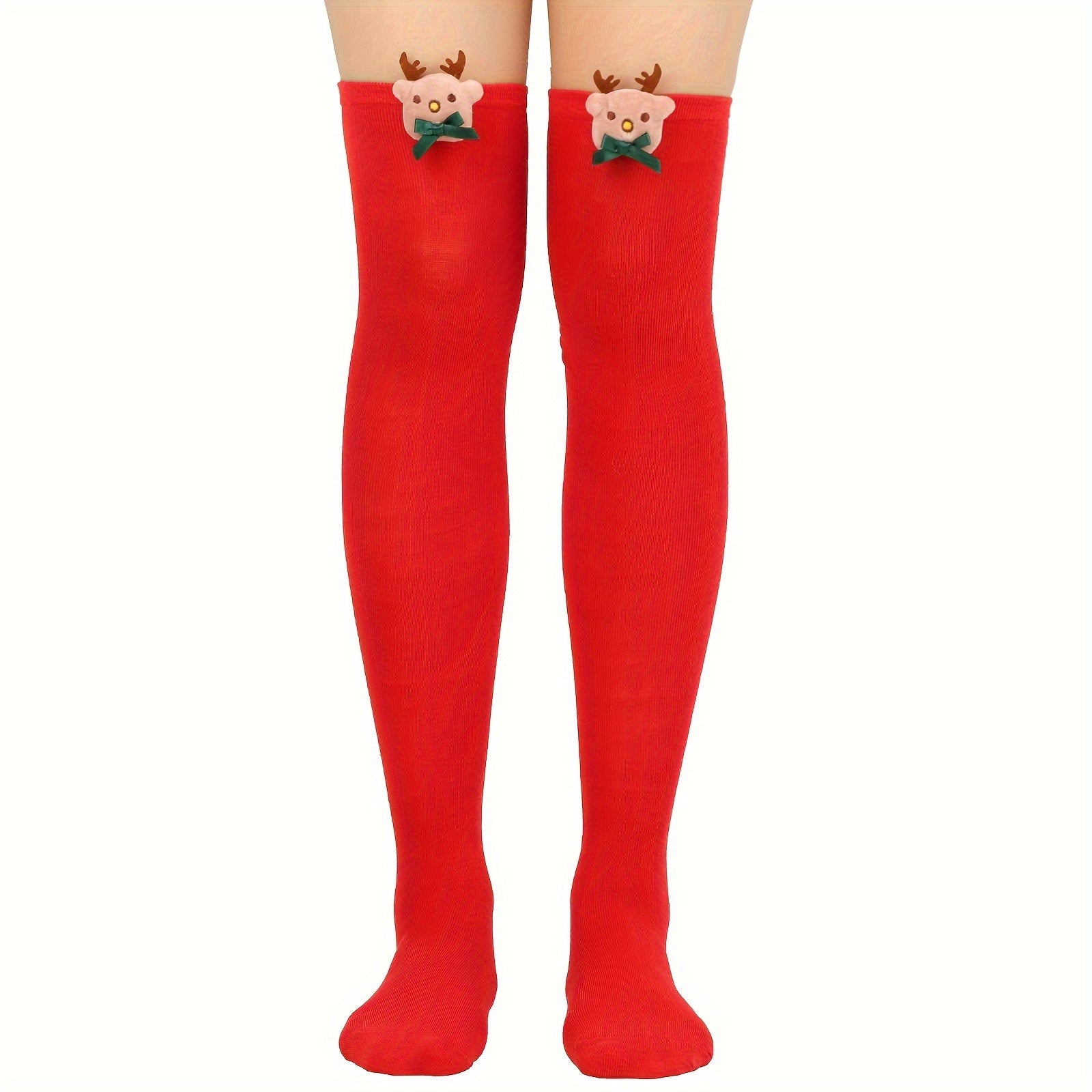 Christmas Striped Over The Knee Socks Women's Stockings