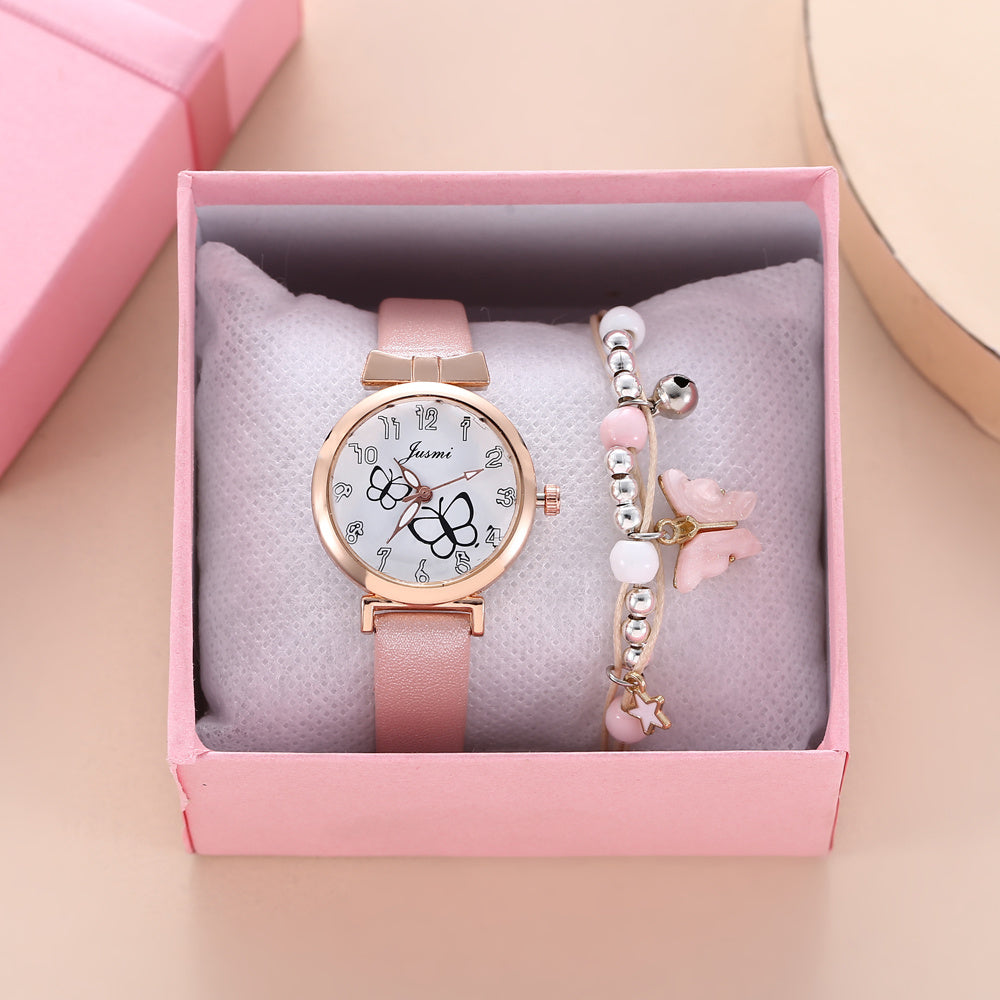 Toddler Girls Circle Butterfly Quartz Watch
