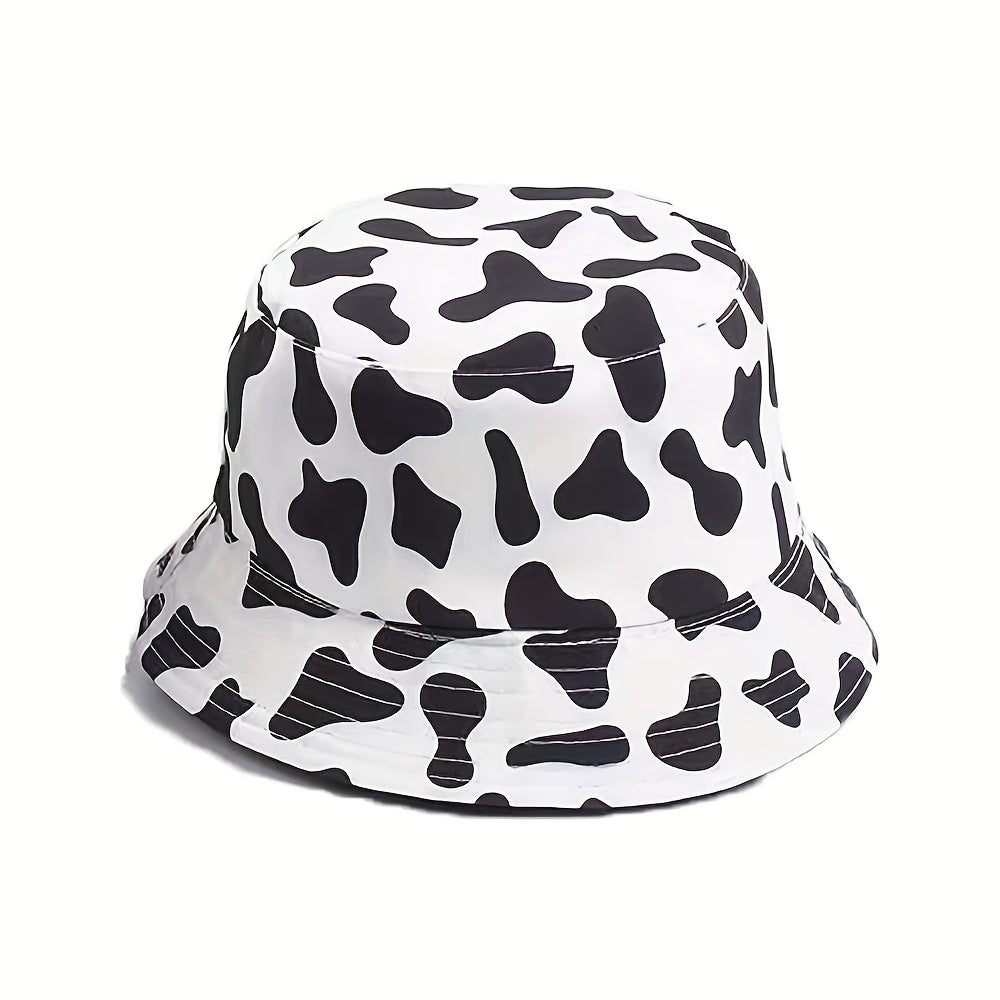 Cow Pattern Bucket Hat Reversible Printed & Basin Hat Sunscreen Fisherman Cap