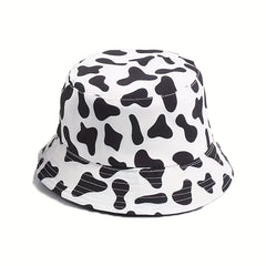 Cow Pattern Bucket Hat Reversible Printed & Basin Hat Sunscreen Fisherman Cap