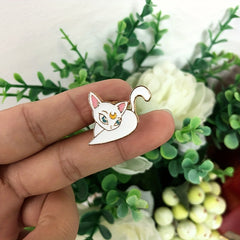 Cartoon Moon Cat Enamel Pin Brooch Clothing Jewelry