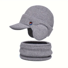 Warm Ear Protection Hat & Neck Gaiter Set Fleece Beanie Two piece Set