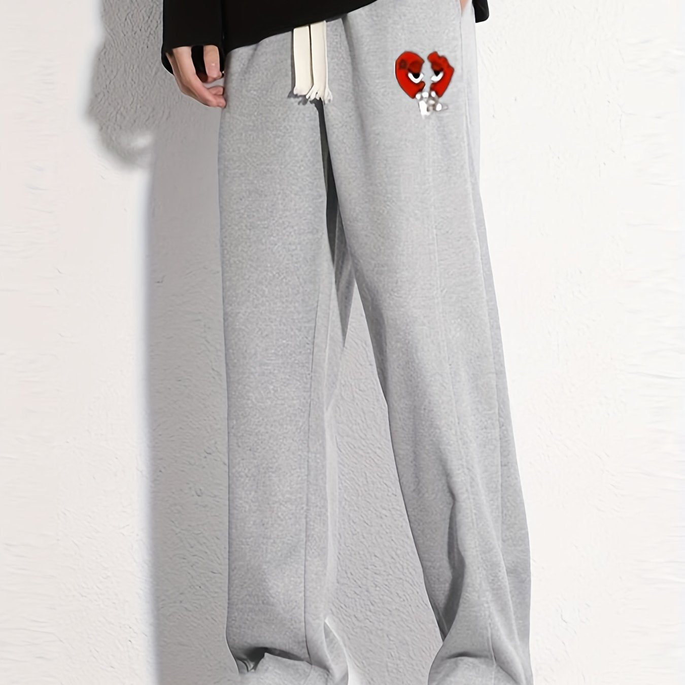 Funny Cartoon Heart Graphic Print Men's Sweatpants