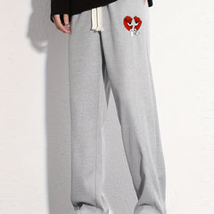 Funny Cartoon Heart Graphic Print Men's Sweatpants
