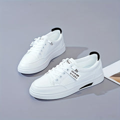 Women's Lace Up Low Board Shoes Lightweight Flats Sneakers