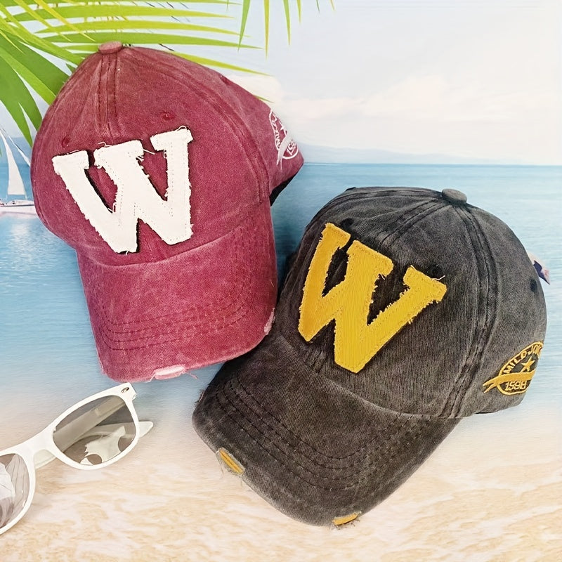 Letter Embroidered Print Adjustable Baseball Cap Outdoor Sport