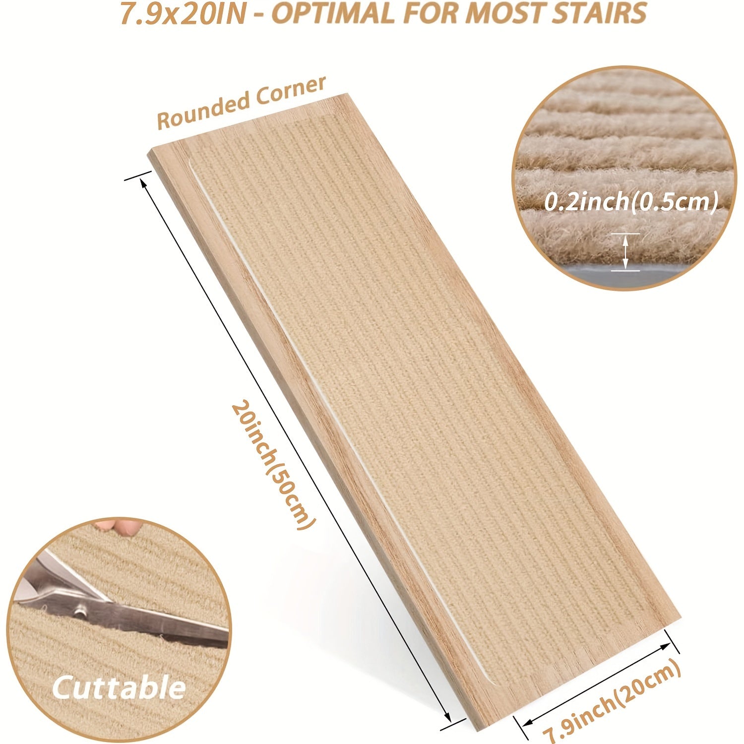 1pc Non Slip Carpet Stair Treads Non Skid Safety Rug Slip Resistant Indoor