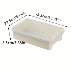 Large Plastic Refrigerator Storage Box With Drain Clapboard