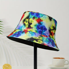 Tie Dye Print Bucket Hat Hip Hop Casual Fisherman Cap Unisex Sunscreen
