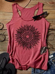 Floral Print Sleeveless Tank Top for Summer