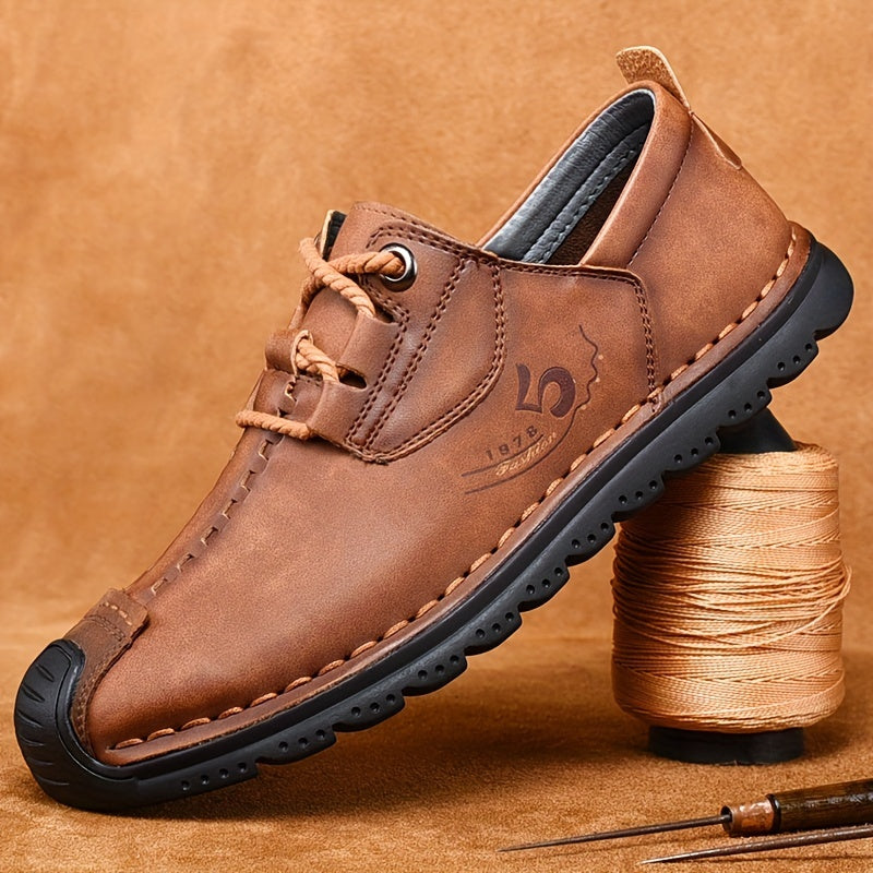 Men's Lace-up Synthetic Leather Shoes Comfortable And Breathable