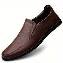 Men's Embossed Letter Loafer Shoes Non-slip Slip On Dress Shoes