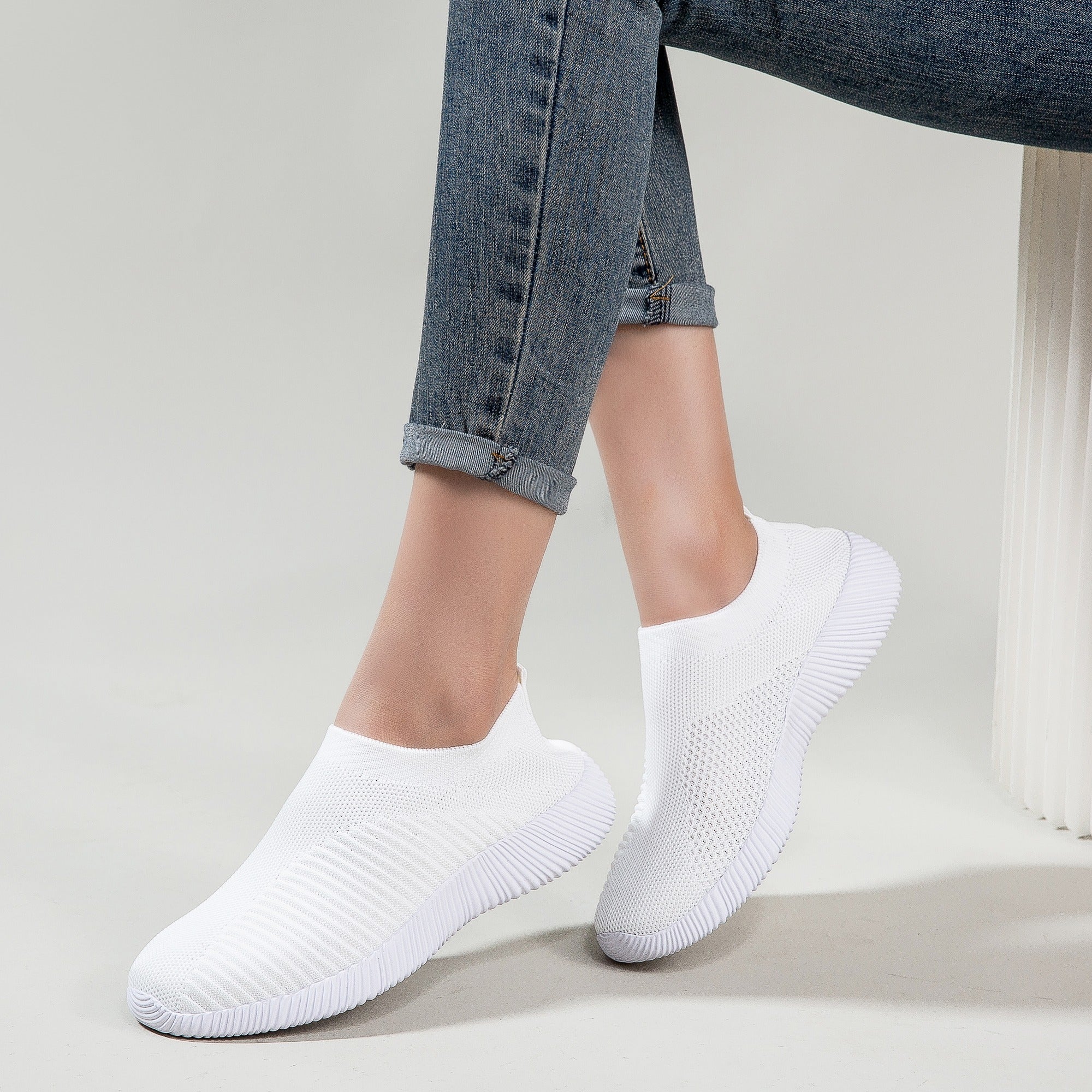 Women's Lightweight Slip On Socks Shoes Low Top Sneakers