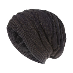 Argyle Knit Fleece Beanie Hat Soft Winter Hat Warm Skull Cap Unisex