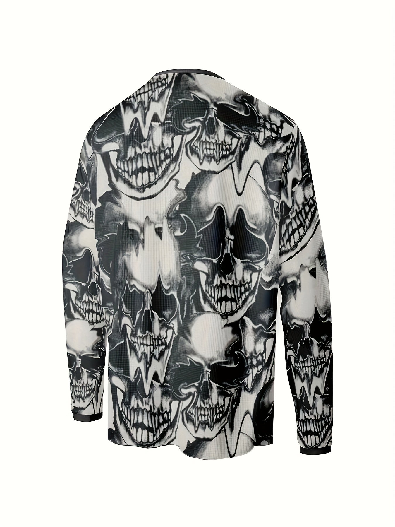 Skull All Over Print Men's Long Sleeve Novelty T shirt
