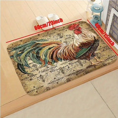 Colorful Rooster Kitchen Floor Mat Non Slip Water Absorbing Rug
