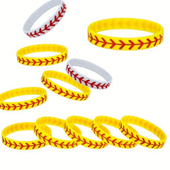 Softball Pattern Silicone Bracelet for Sports Fans & Players