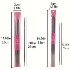 11Pcs Knitting Stainless Steel Needle Kit 2.0-6.0mm Straight Sweater Needle