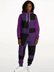 Patchwork Long Sleeve Hoodie & Pants Set