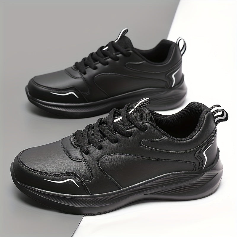 Women's Solid Platform Sneakers Lace Up Outdoor Shoes
