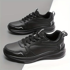 Women's Solid Platform Sneakers Lace Up Outdoor Shoes