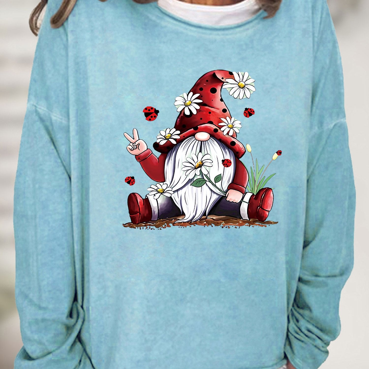 Christmas Santa Claus Print Sweatshirt Casual Long Sleeve