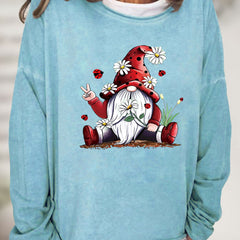 Christmas Santa Claus Print Sweatshirt Casual Long Sleeve