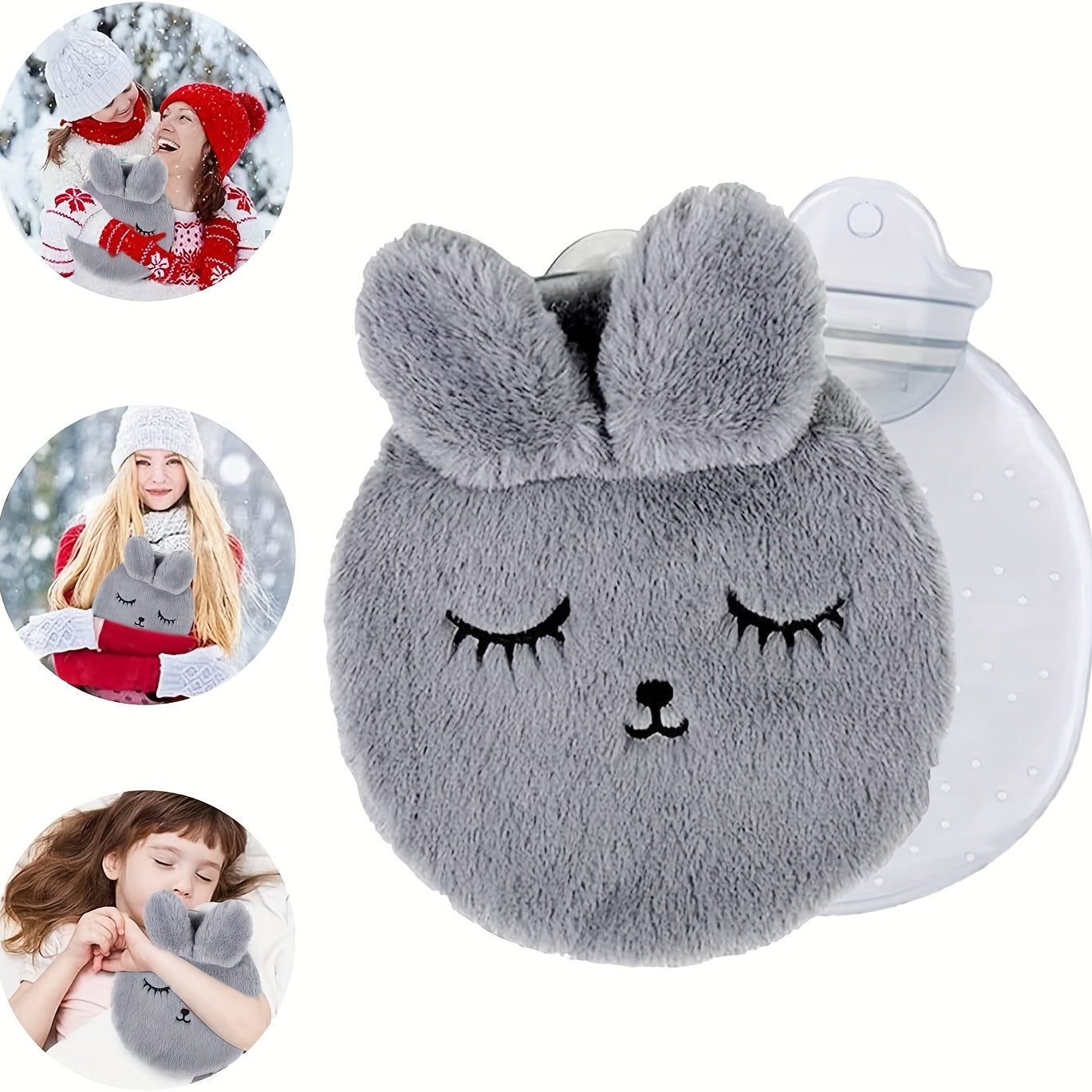 300ml Plush Rabbit Hot Water Bottle with Lid