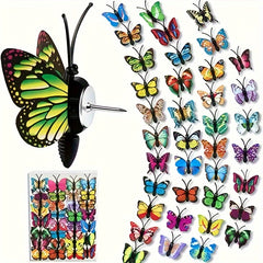 30pcs 3D Simulated Butterfly Push Pin Decorative Flower Cork Board Pin