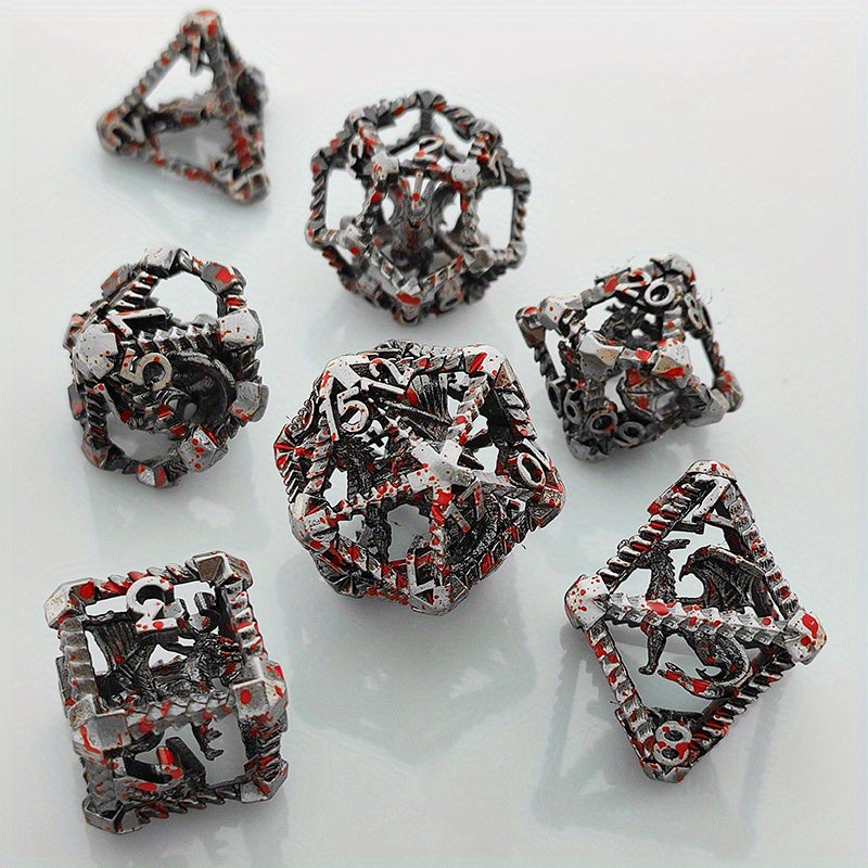 Electroplated Metal Dice Dragon & Skull Combo Tabletop Game Accessories