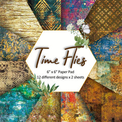 24 Sheets Pad 6x6 DIY Time Flies Scrapbook Paper Journaling Supplies