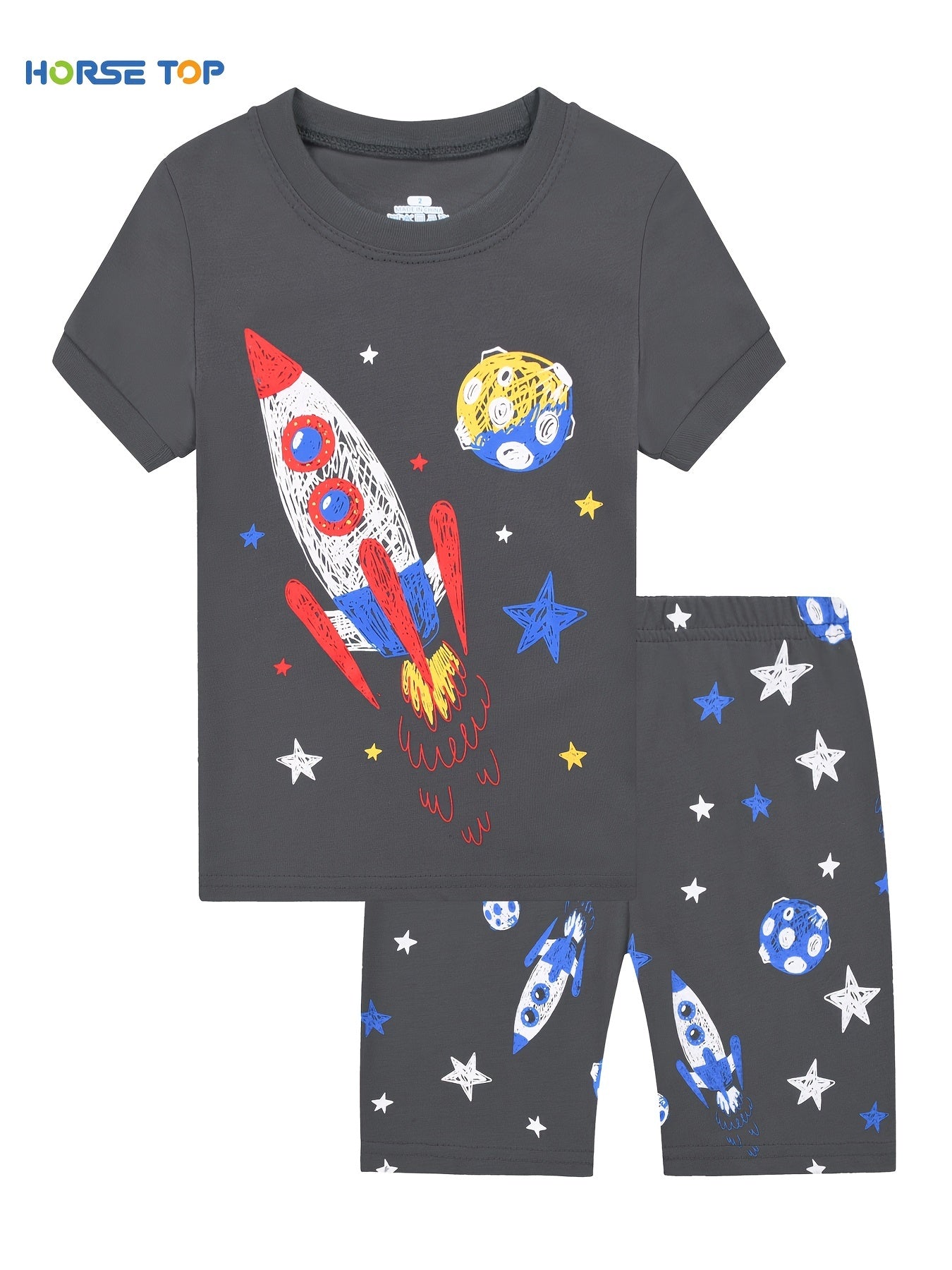 Boys Rocket And Planet Outfit Shorts & T shirt
