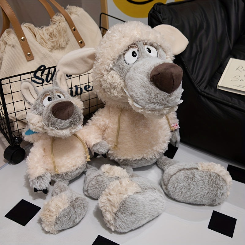 Soft Fleece Sheepskin Coat Wolf Dolls Stuffed Animal Plush Dolls