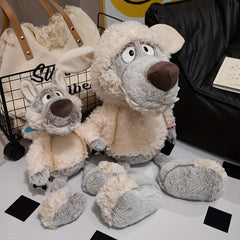 Soft Fleece Sheepskin Coat Wolf Dolls Stuffed Animal Plush Dolls