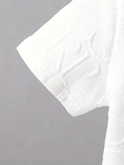 Boys Letter Pattern Outfit Round Neck T shirt & Shorts
