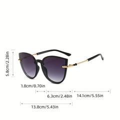 Cat Eye Sunglasses Mod Gradient Lens Metal Temple Glasses UV400