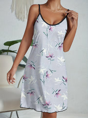 Floral Print Nightdress Spaghetti Strap Sleep Dress Women's Sleepwear