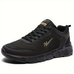 Men's Solid Sneakers Comfy Non Slip Lace Up Casual Soft Sole Shoes