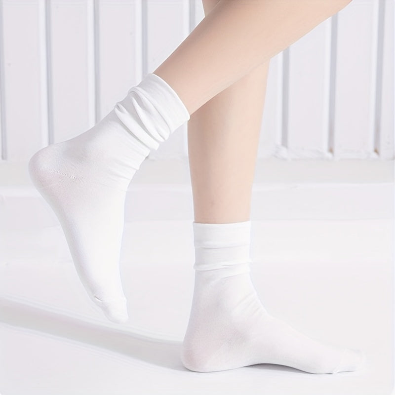 6 Pairs Solid Socks Comfy & Breathable Women's Stockings Hosiery
