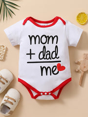 Baby Boys Casual Heart Print Romper For Summer